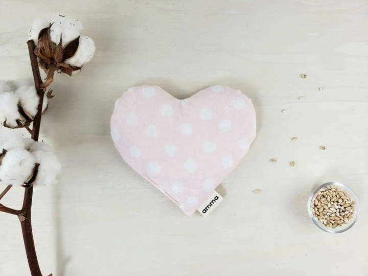 Amma Thérapie Coussin Réconfort Cœur -Picoté Rose Et Blanc 3 Amma Thérapie Coussin Réconfort Cœur -Picoté Rose Et Blanc