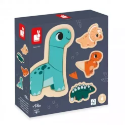 Janod Puzzle évolutif En Bois - Dino -Fillettes Et Fiston janod puzzle evolutif en bois dino 2
