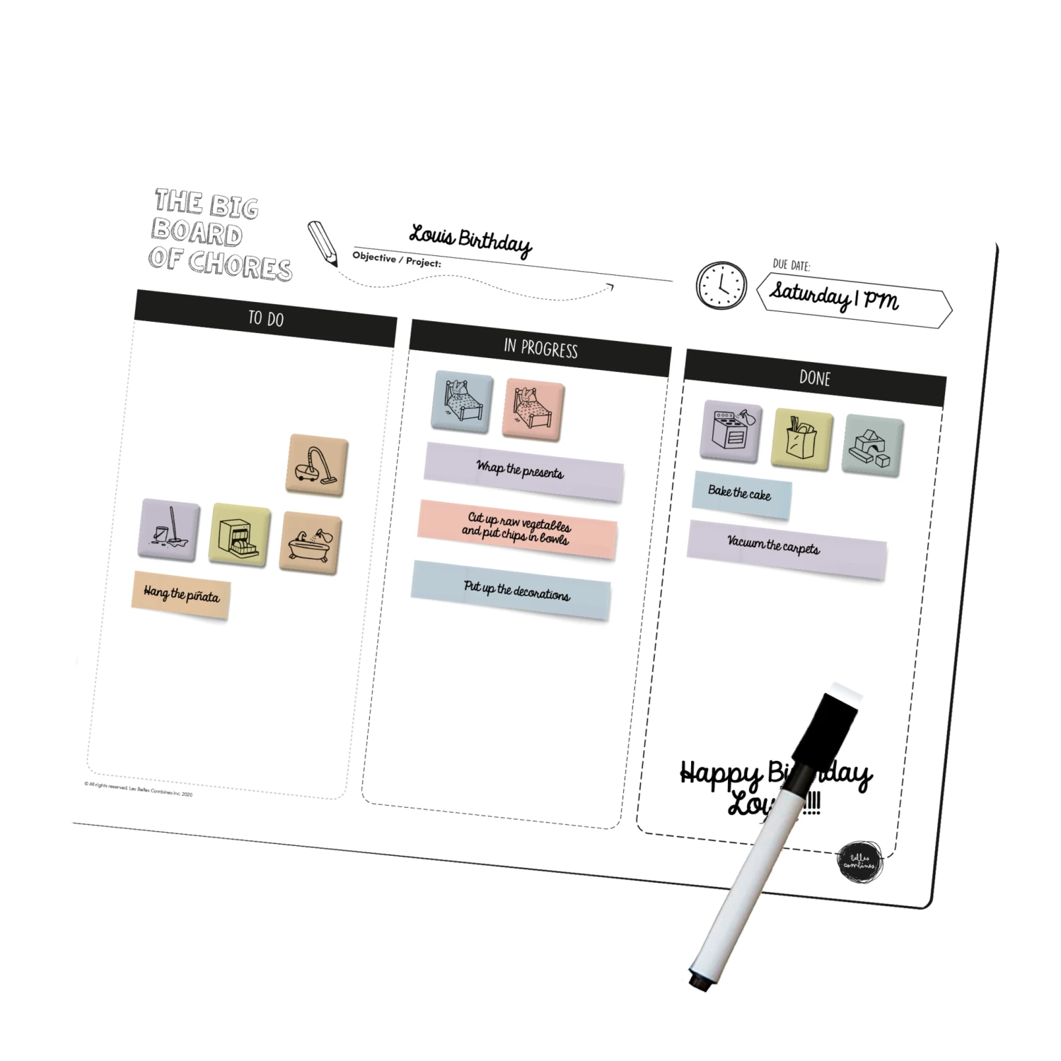 Les Belles Combines Big Board Of Chores 6 Les Belles Combines Big Board Of Chores – Image 4