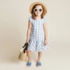 Miles Robe Bleu Gingham -Fillettes Et Fiston miles robe bleu gingham