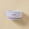 Minika Bol En Silicone Avec Couvercle Lavender -Fillettes Et Fiston minika bol en silicone avec couvercle lavender