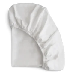 Mushie Drap Contour De Bassinette En Coton Extensible White -Fillettes Et Fiston mushie drap contour de bassinette en coton extensi 6