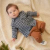 Petit Lem Chemise Et Pantalon Gingham Navy -Fillettes Et Fiston petit lem chemise et pantalon gingham navy