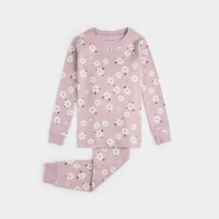Petit Lem Pyjama Deux Pièces Marguerites Mauves -Fillettes Et Fiston petit lem pyjama deux pieces marguerites mauves 2