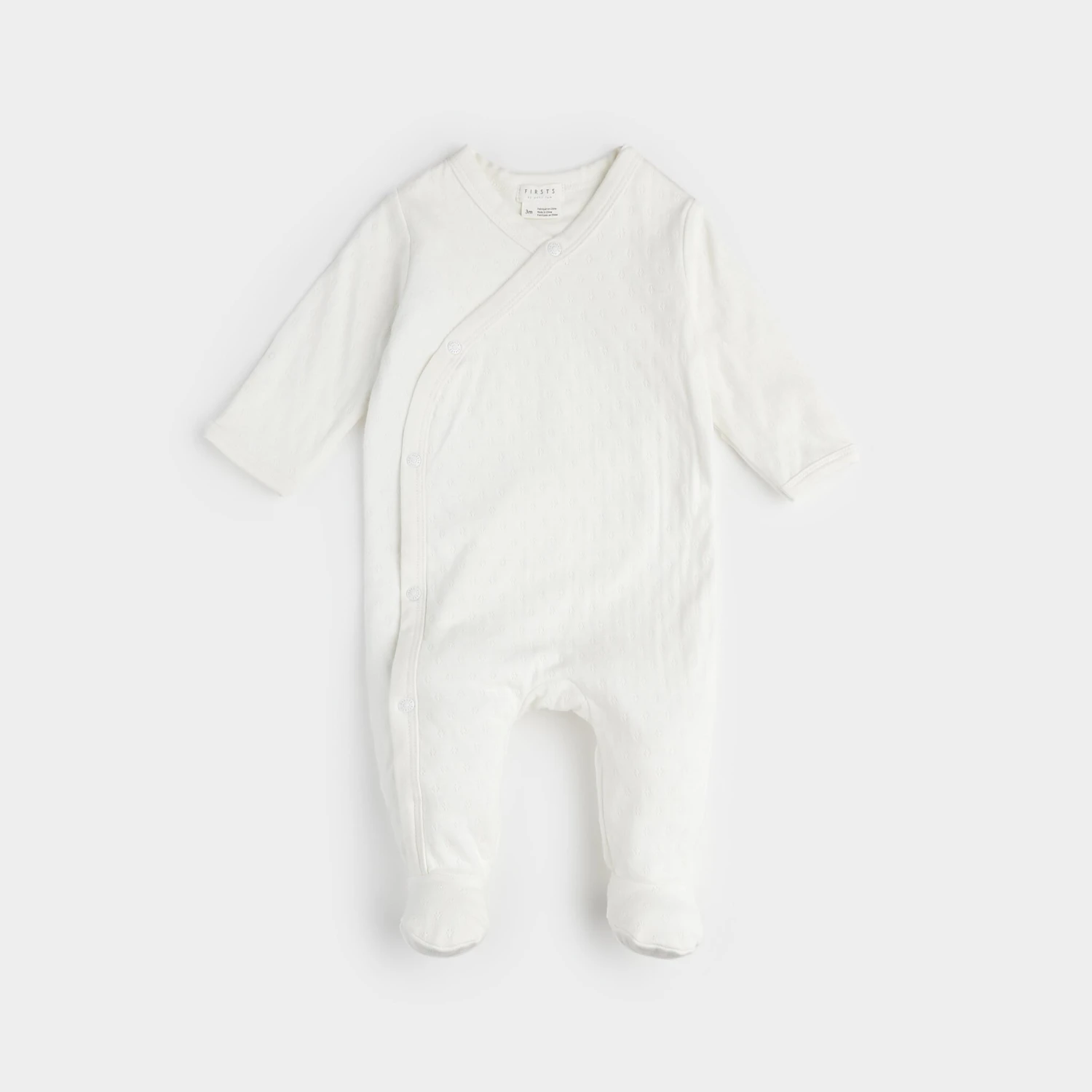 Petit Lem Pyjama Une Pièce En Pointelle Blanc 6 Petit Lem Pyjama Une Pièce En Pointelle Blanc – Image 4