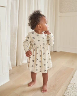 Quincy Mae Robe Rib Navy Daisies -Fillettes Et Fiston quincy mae robe rib navy daisies 2