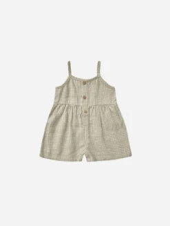 Rylee + Cru Romper Sage Gingham