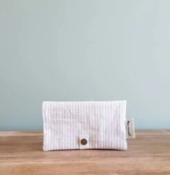 Sauge & Co Protège Carnet Linen Stripes Beige