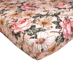 The Mini Scout Drap Contour De Bassinette Garden Floral Pink -Fillettes Et Fiston the mini scout drap contour de bassinette garden f